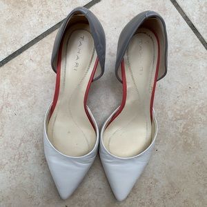 Tahari Coco d’Orsay White/Grey Pump 8.5
